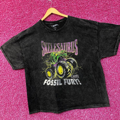 Hot Wheels Skelesaurus Fossil Fury Mineral Wash T-Shirt 2X