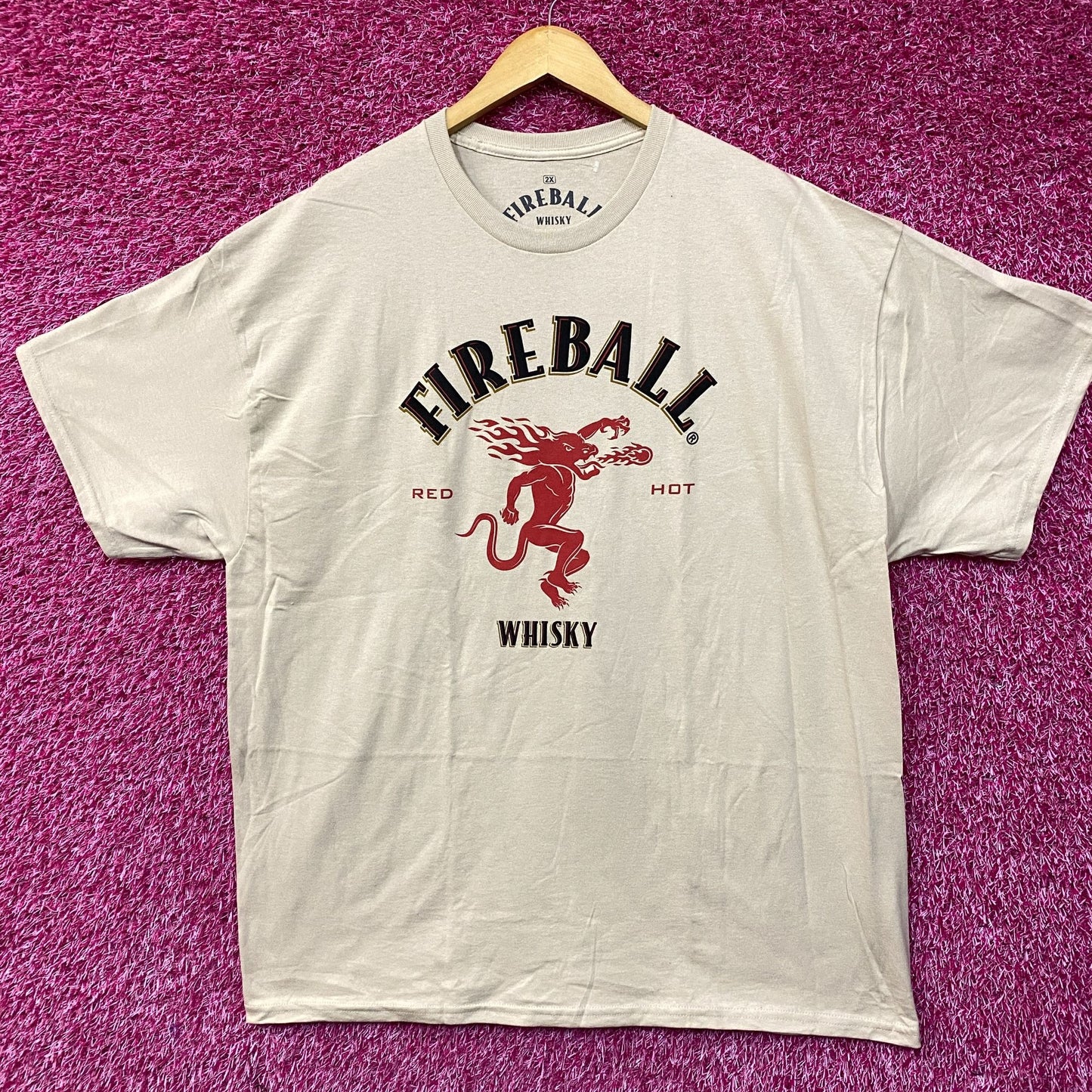 Fireball Whiskey Red Hot Logo Poster T-Shirt 2XL