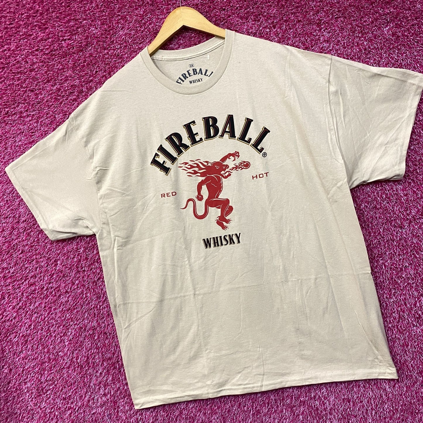 Fireball Whiskey Red Hot Logo Poster T-Shirt 2XL
