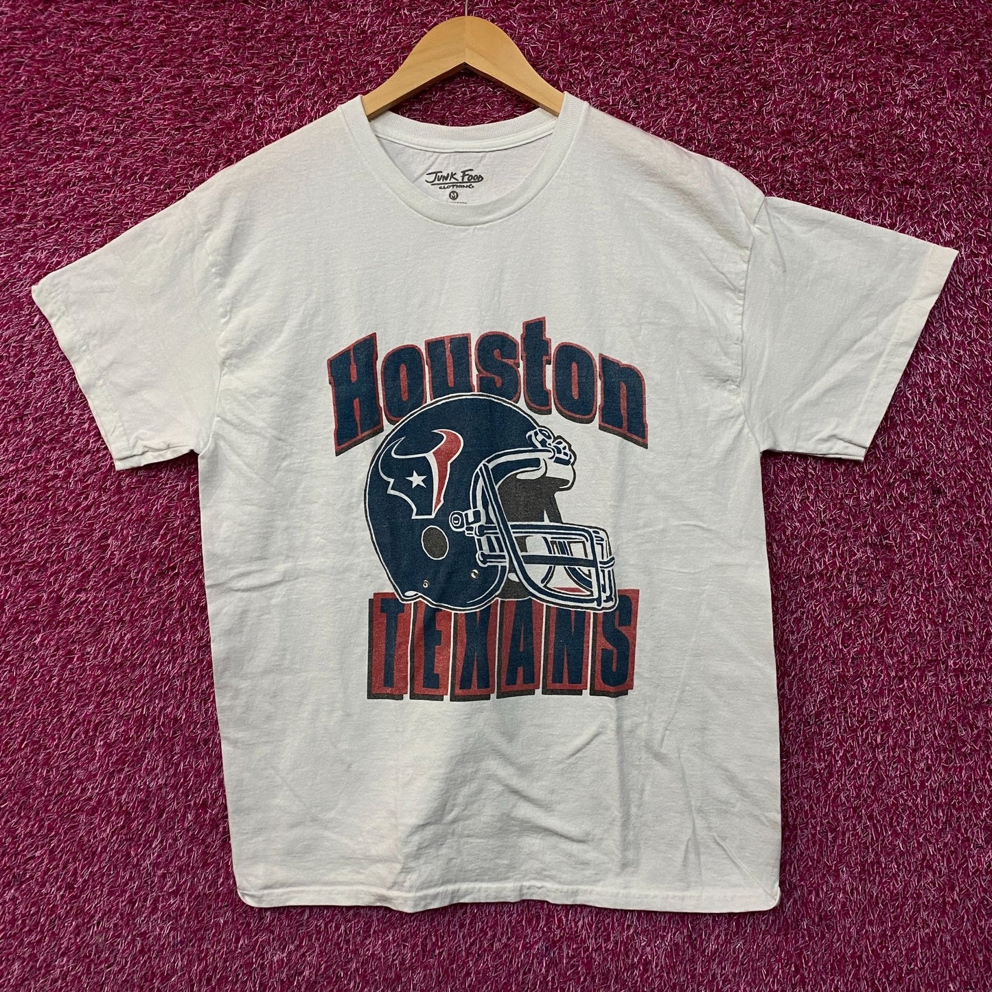 Junk Food NFL Houston Texas Throwback Helmet Logo T- Shirt Medium