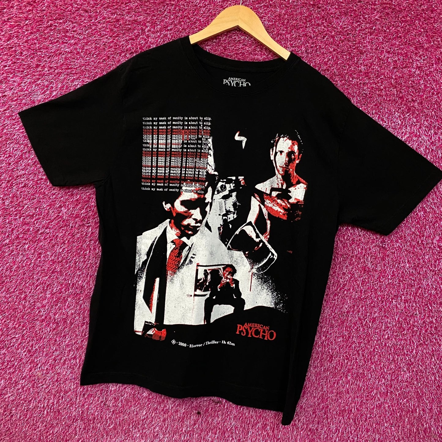 American Psycho  Patrick Bateman Movie Graphic T-Shirt Medium