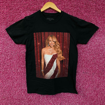 Mariah Carey Official Christmastime Tour Candy Cane Dress Tee Small