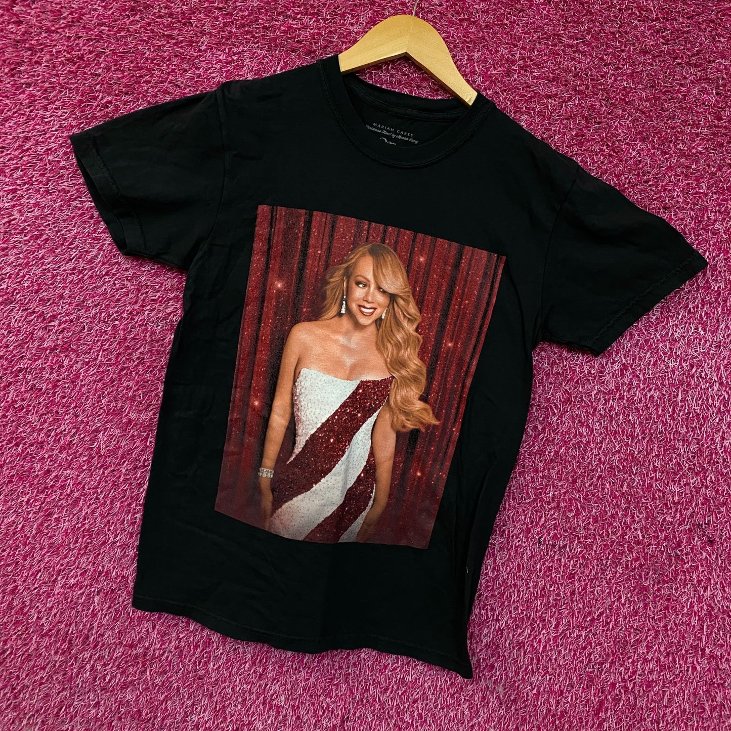 Mariah Carey Official Christmastime Tour Candy Cane Dress Tee Small