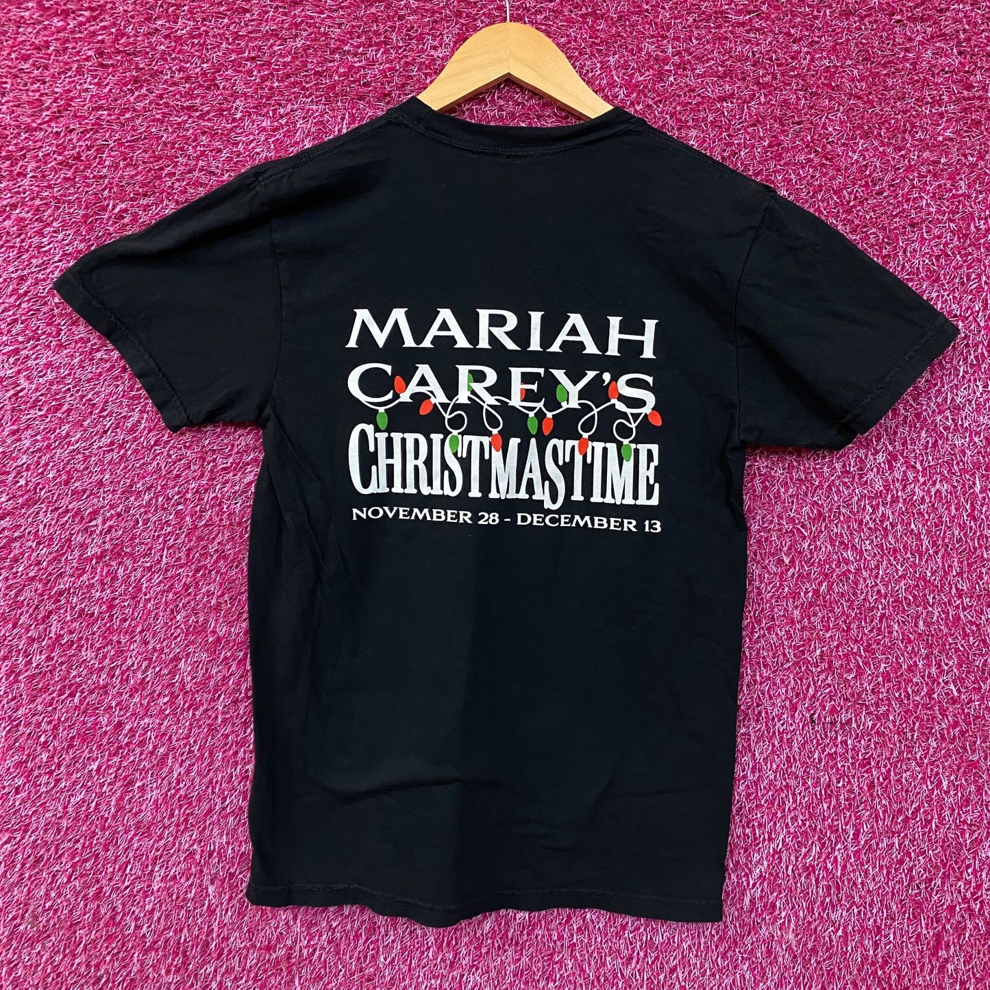 Mariah Carey Official Christmastime Tour Candy Cane Dress Tee Small