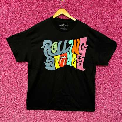 The Rolling Stones Groovy Spellout with Hot Lips Rock Tee 1X