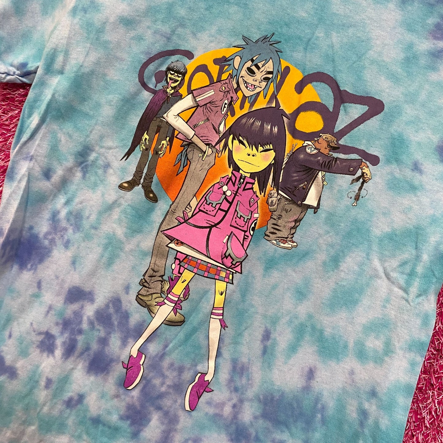 The Gorillaz Phase 1 Celebrity Take Down Rock Tie Dye size Small