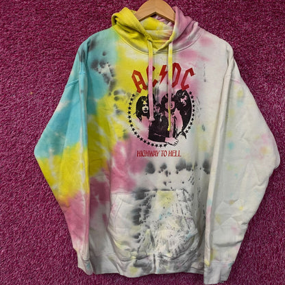 AC/DC Highway to Hell Album Rock Band Tie Dye Hoodie XL