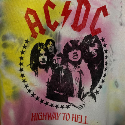 AC/DC Highway to Hell Album Rock Band Tie Dye Hoodie XL