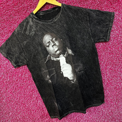 Notorious Big Mineral Wash Biggie Smalls Black washed tee Med