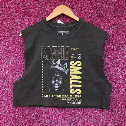 The Notorious B.I.G. Biggie Smalls Life After Death Tour Sleeveless Crop Tee Large