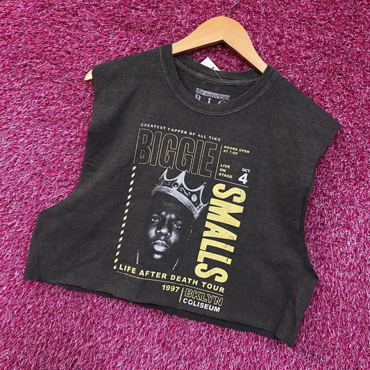 The Notorious B.I.G. Biggie Smalls Life After Death Tour Sleeveless Crop Tee Large
