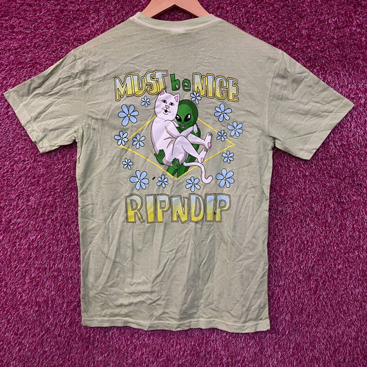 Rip N Dip Lonely Lover Lord Nermal and Alien Graphic T-Shirt Small