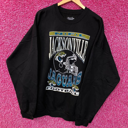 Junk Food Clothing NFL Jacksonville Jaguars Helmet Logo Crew Fleece 2XL