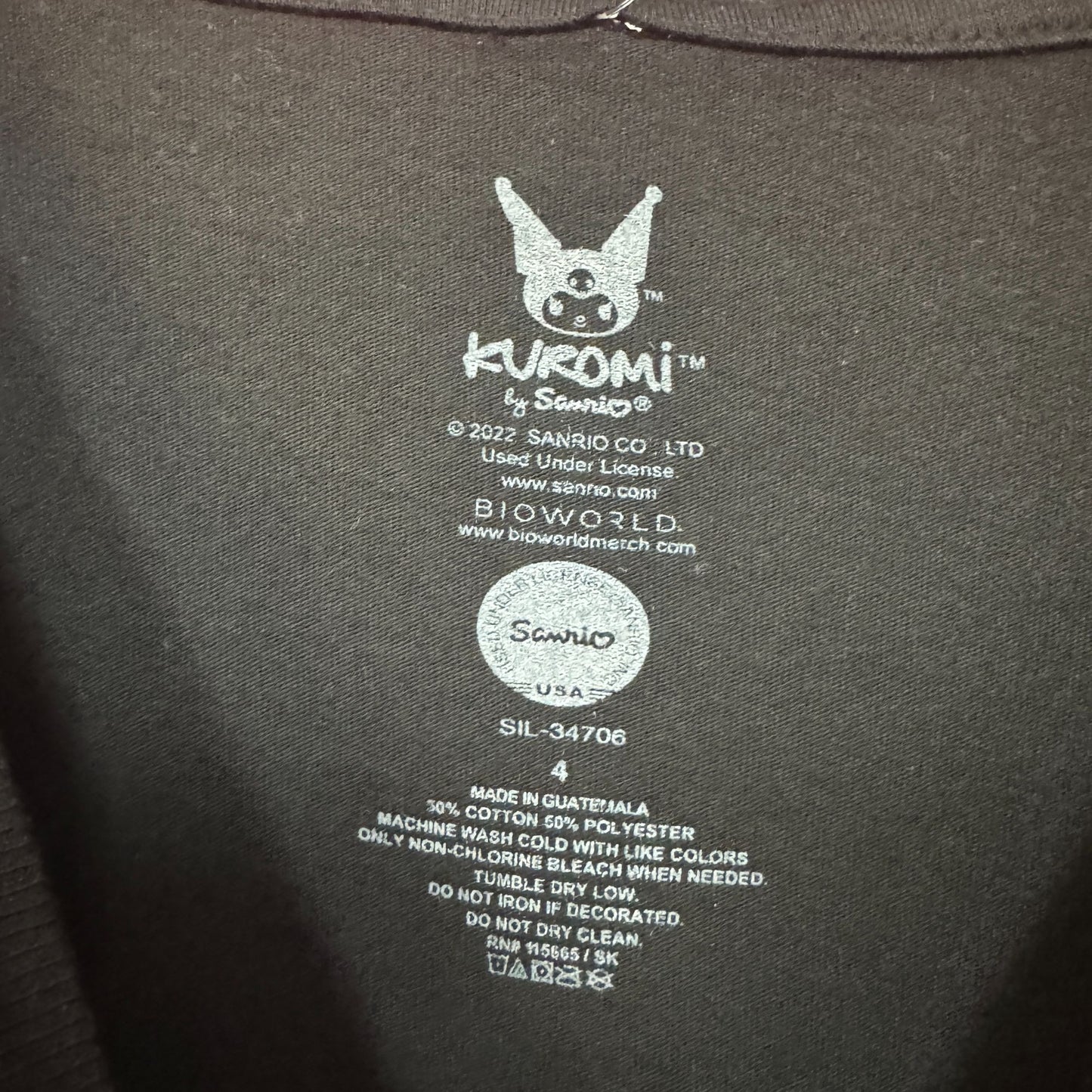 Kuromi Different Emotions women’s T-shirt size 4