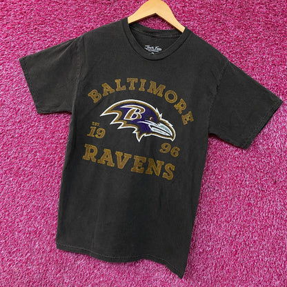 Junk Food Clothing Baltimore Ravens Logo Vintage-Style Tee Small
