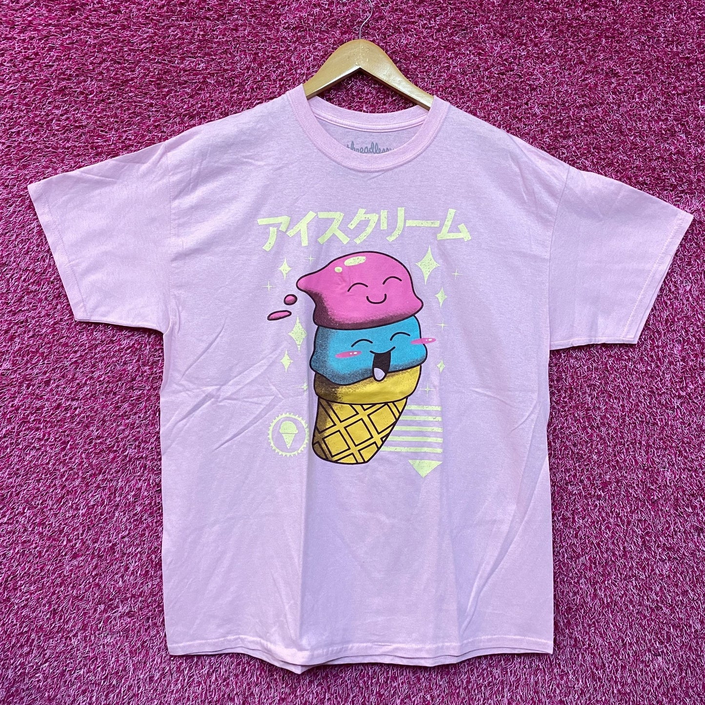 Threadless Cute Kawaii Ice Cream Pink Tshirt Size XL