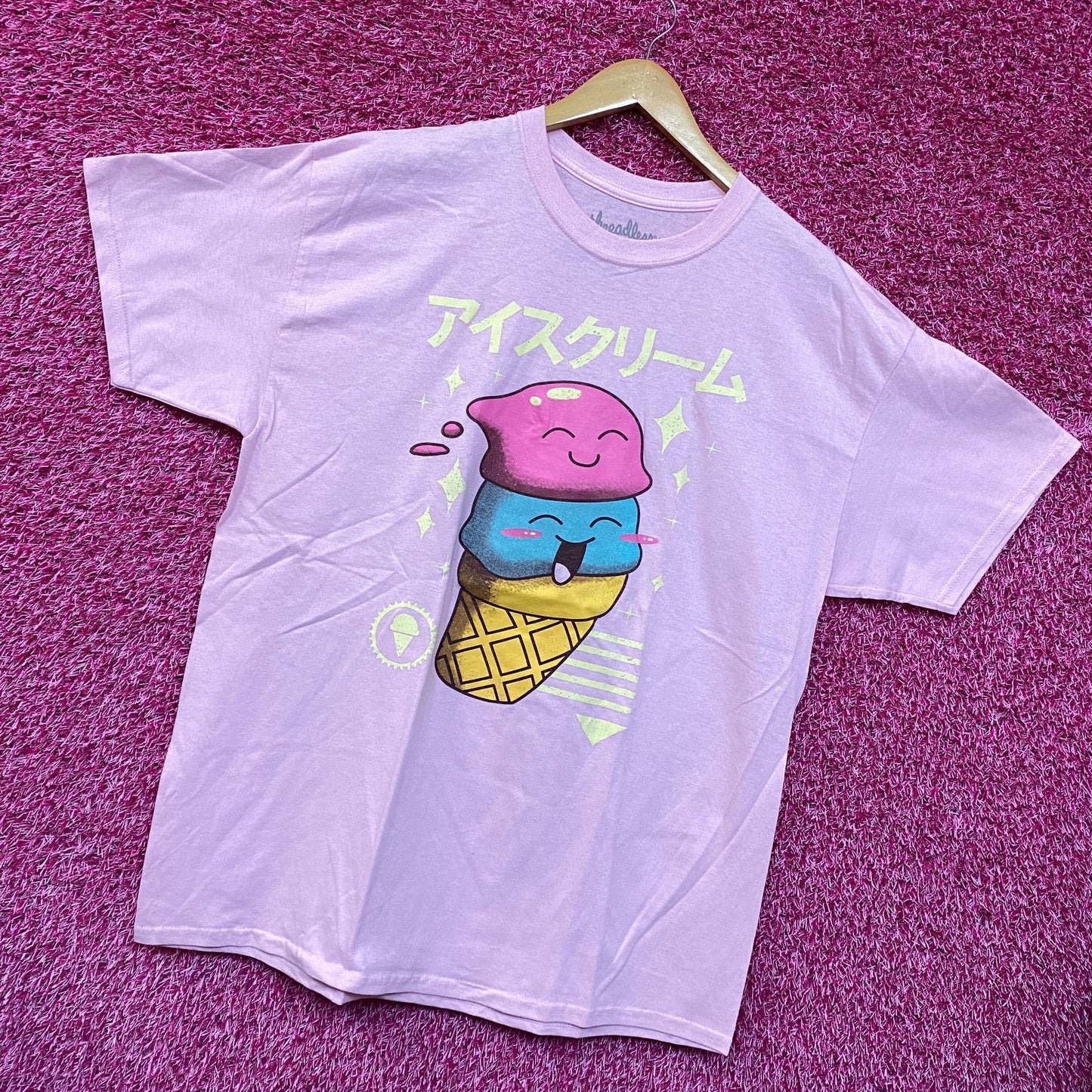 Threadless Cute Kawaii Ice Cream Pink Tshirt Size XL