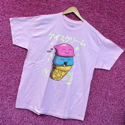 Threadless Cute Kawaii Ice Cream Pink Tshirt Size XL