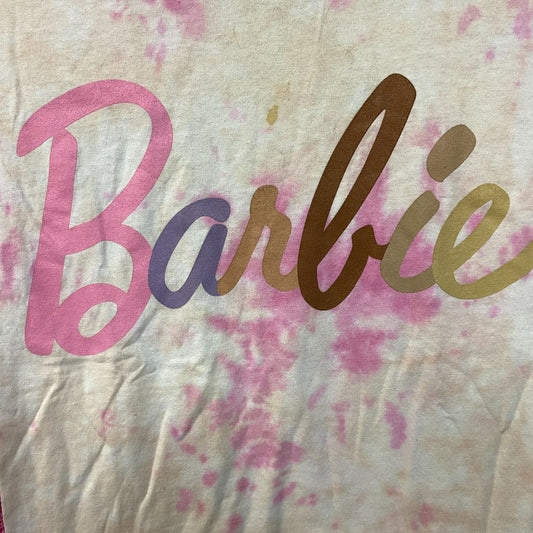 Barbie Title Logo Pink Tie-Dye T-Shirt Small
