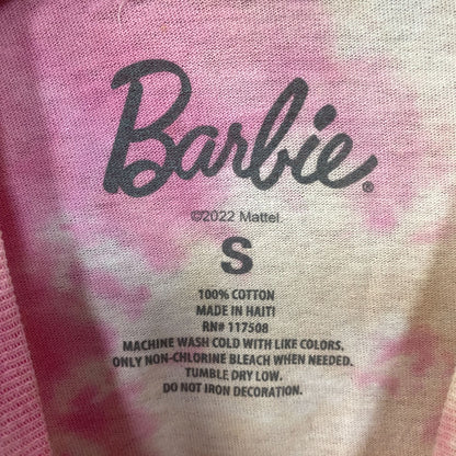 Barbie Title Logo Pink Tie-Dye T-Shirt Small