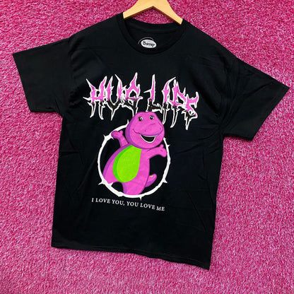 Barney the Dinosaur "Hug Life" Metal Graphic T-Shirt Large