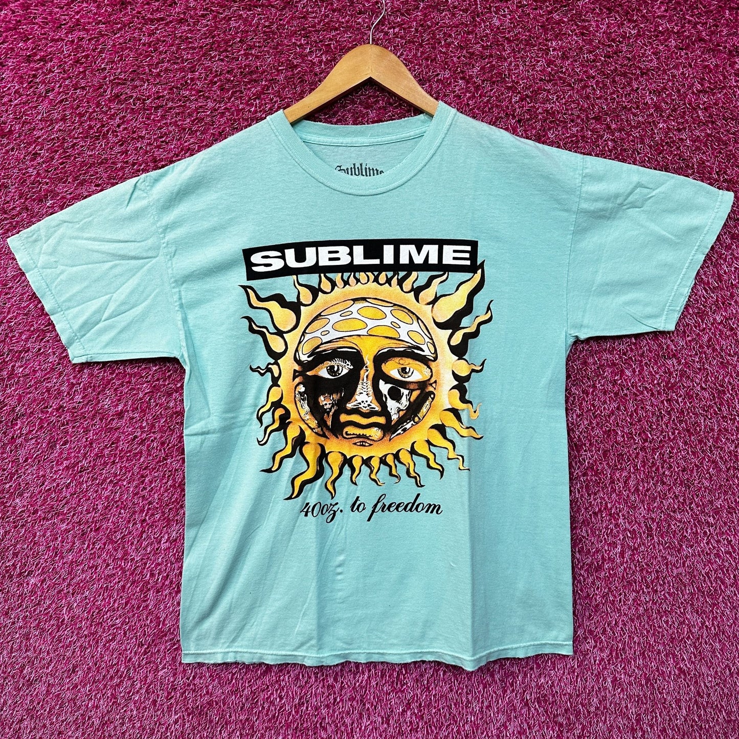 Sublime 40oz To Freedom Teal Blue Tshirt size S/M