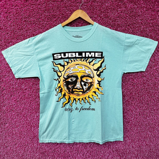 Sublime 40oz To Freedom Teal Blue Tshirt size S/M