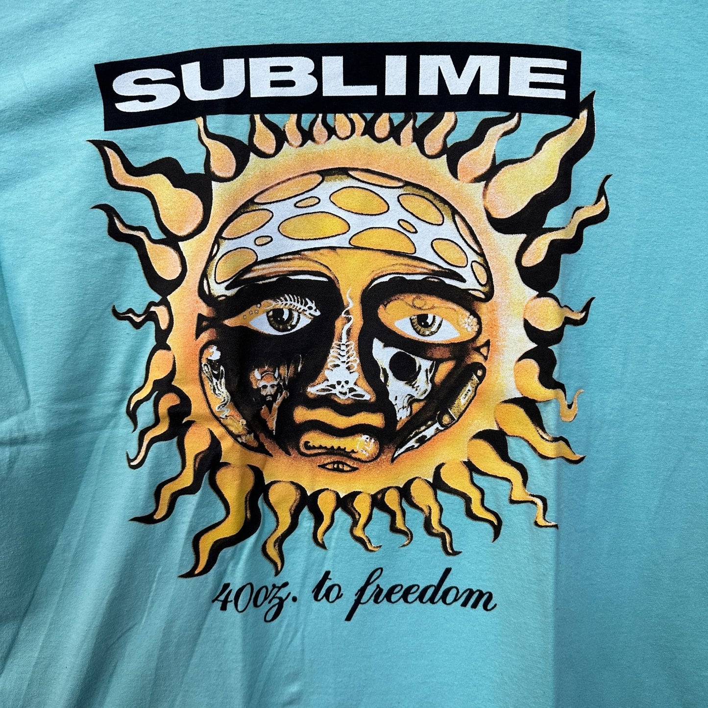 Sublime 40oz To Freedom Teal Blue Tshirt size S/M