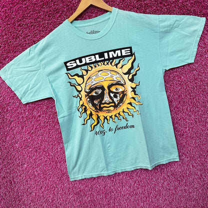 Sublime 40oz To Freedom Teal Blue Tshirt size S/M
