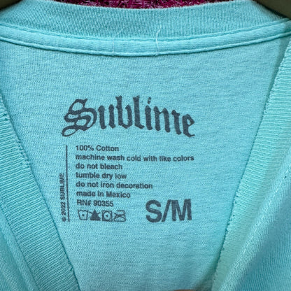 Sublime 40oz To Freedom Teal Blue Tshirt size S/M