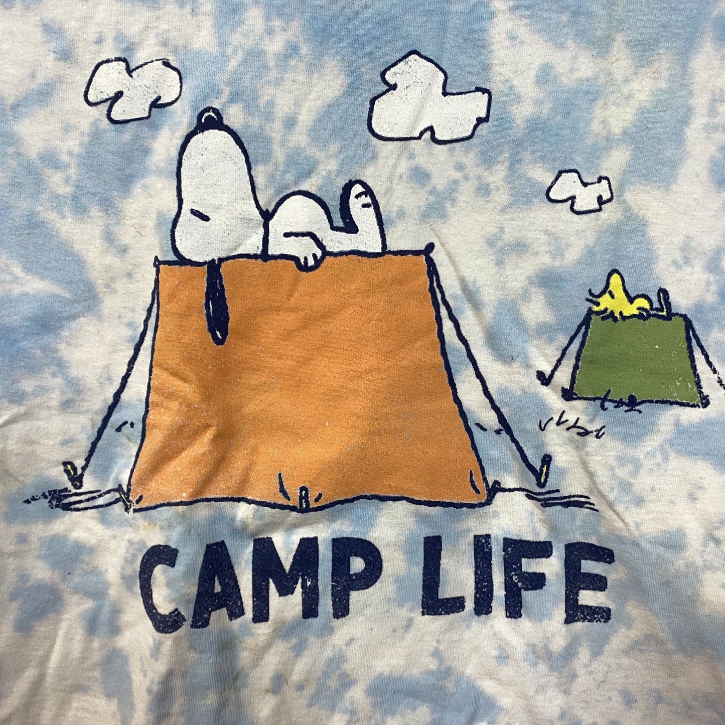 Peanuts Camp Life tiedye crop top size medium