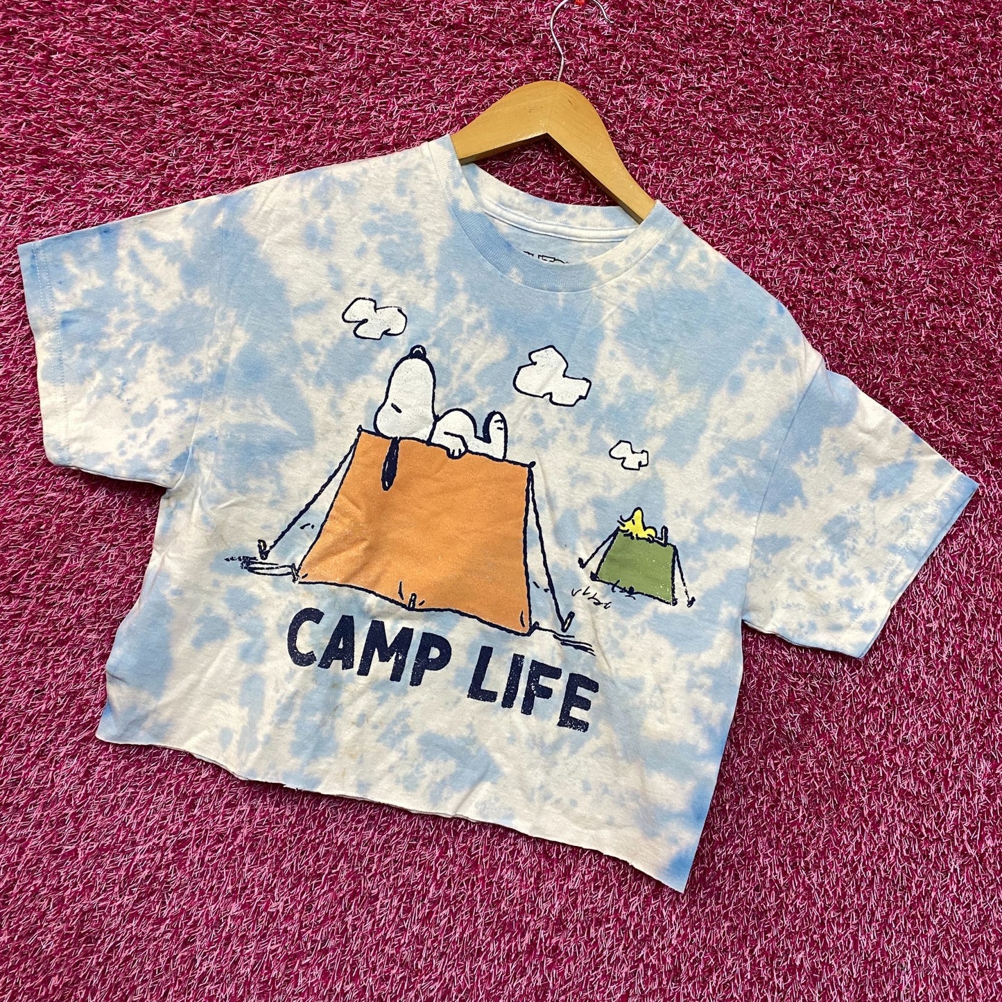 Peanuts Camp Life tiedye crop top size medium