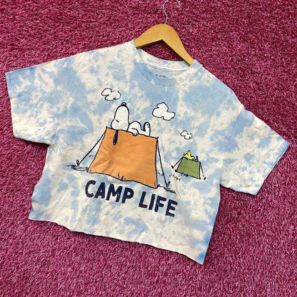 Peanuts Camp Life tiedye crop top size medium
