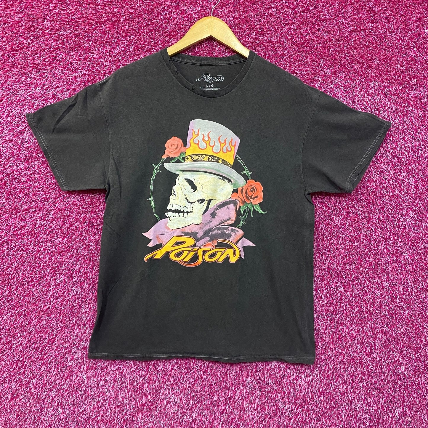 Poison Flesh & Blood Tattoo Heavy Metal Band Tee Large