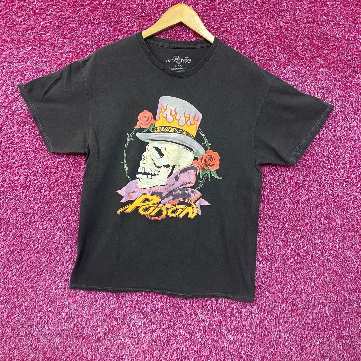 Poison Flesh & Blood Tattoo Heavy Metal Band Tee Large