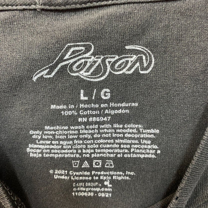 Poison Flesh & Blood Tattoo Heavy Metal Band Tee Large