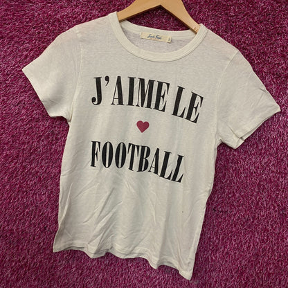 Junk Food Clothing "J'aime le Football" Women's Graphic Tee Small