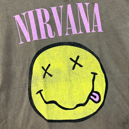 Nirvana Never Mind mineral wash Smiley Face Tshirt size large