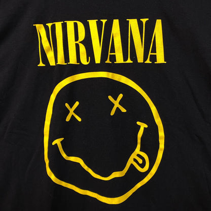 Nirvana Nevermind Tour Smiley Promo Logo Grunge Band Tee 2X