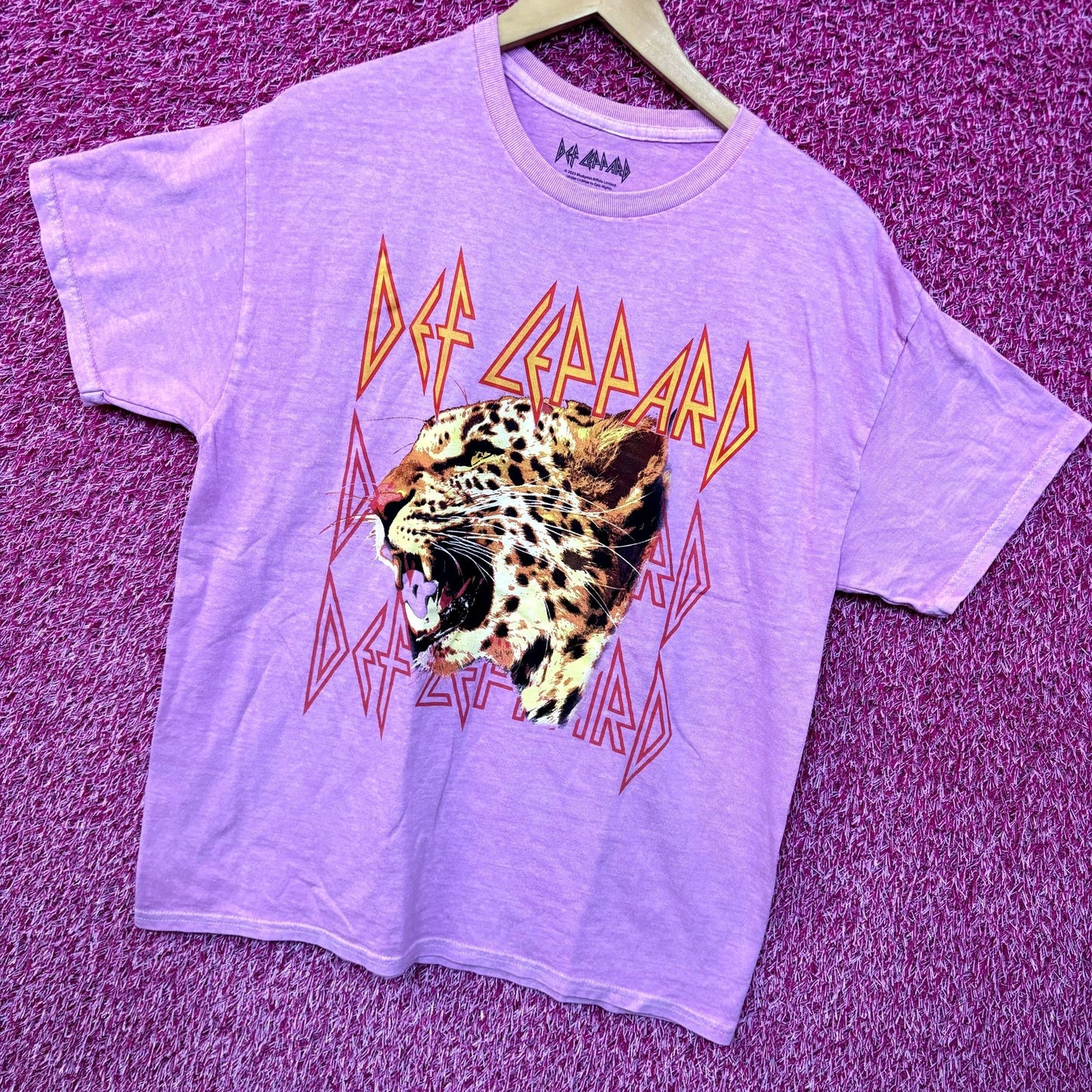 Def Leppard Animal Hysteria Leopard Heavy Metal Tee L
