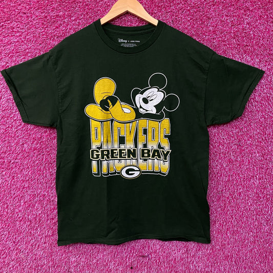 Disney x Junk Food NFL Green Bay Packers Mickey Mouse Kick Back Green Shirt Medium