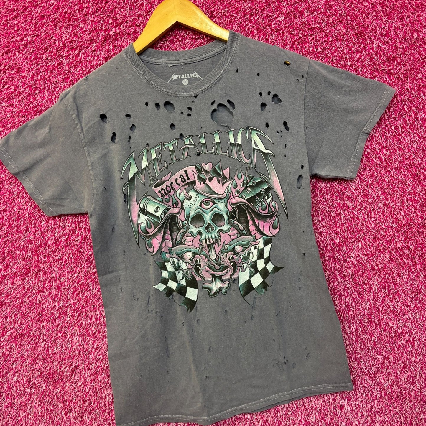Metallica NorCal Skull Distressed Heavy Metal Tee S