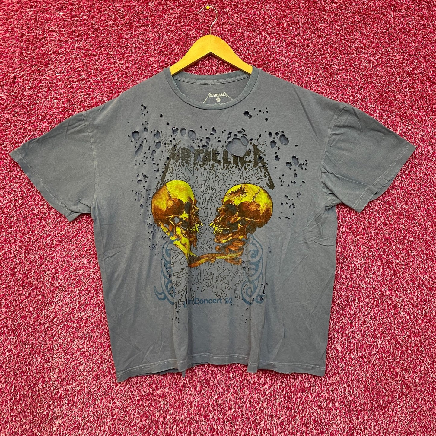 Metallica Live in Concert 92 Distressed Heavy Metal Tee O/S
