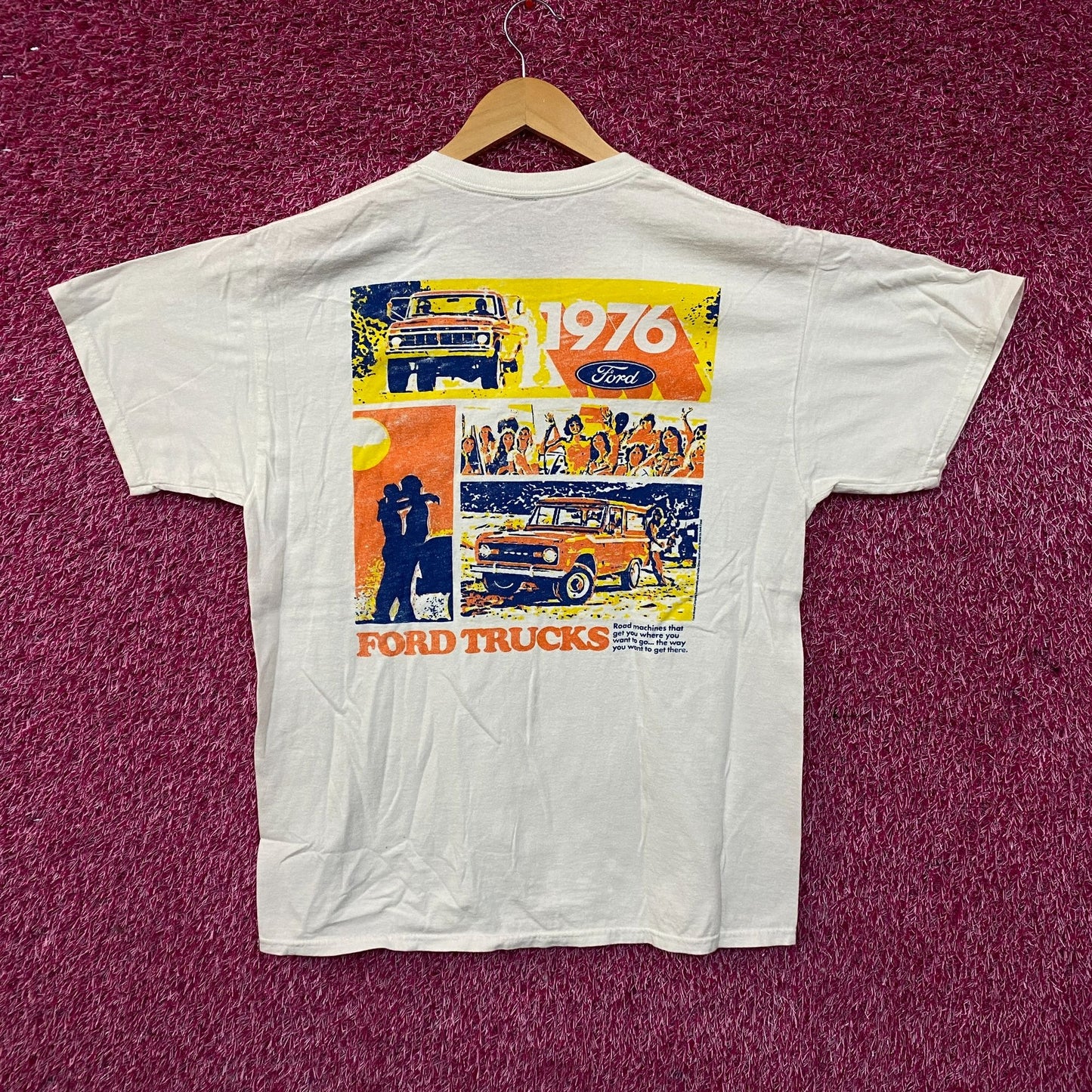 Junk Food Ford Pickups Trucks 1976 Graphic T-Shirt Medium