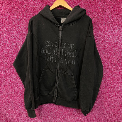 Keshi “Gave It Up and All That’s Left Is You” Graphic Zip-Up Hoodie Medium