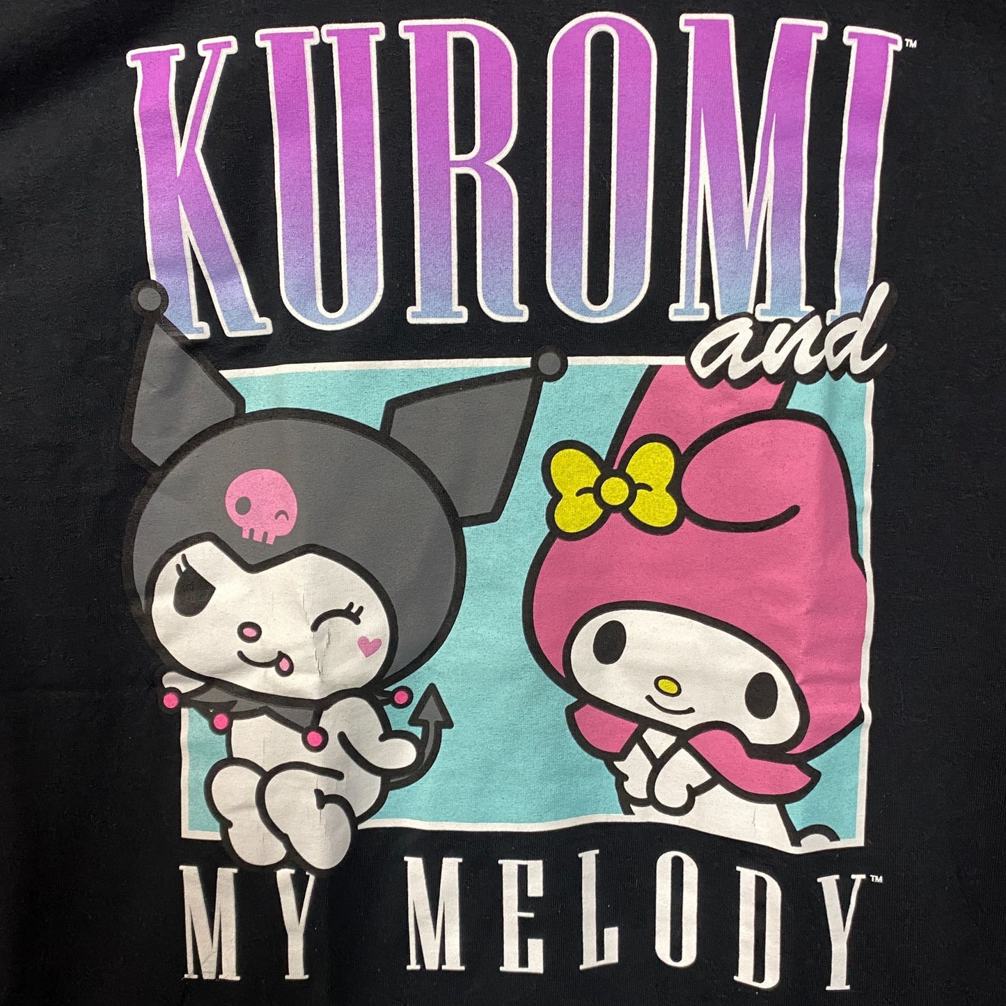 Sanrio Kuromi and My Melody Kawaii Graphic Design T-Shirt M