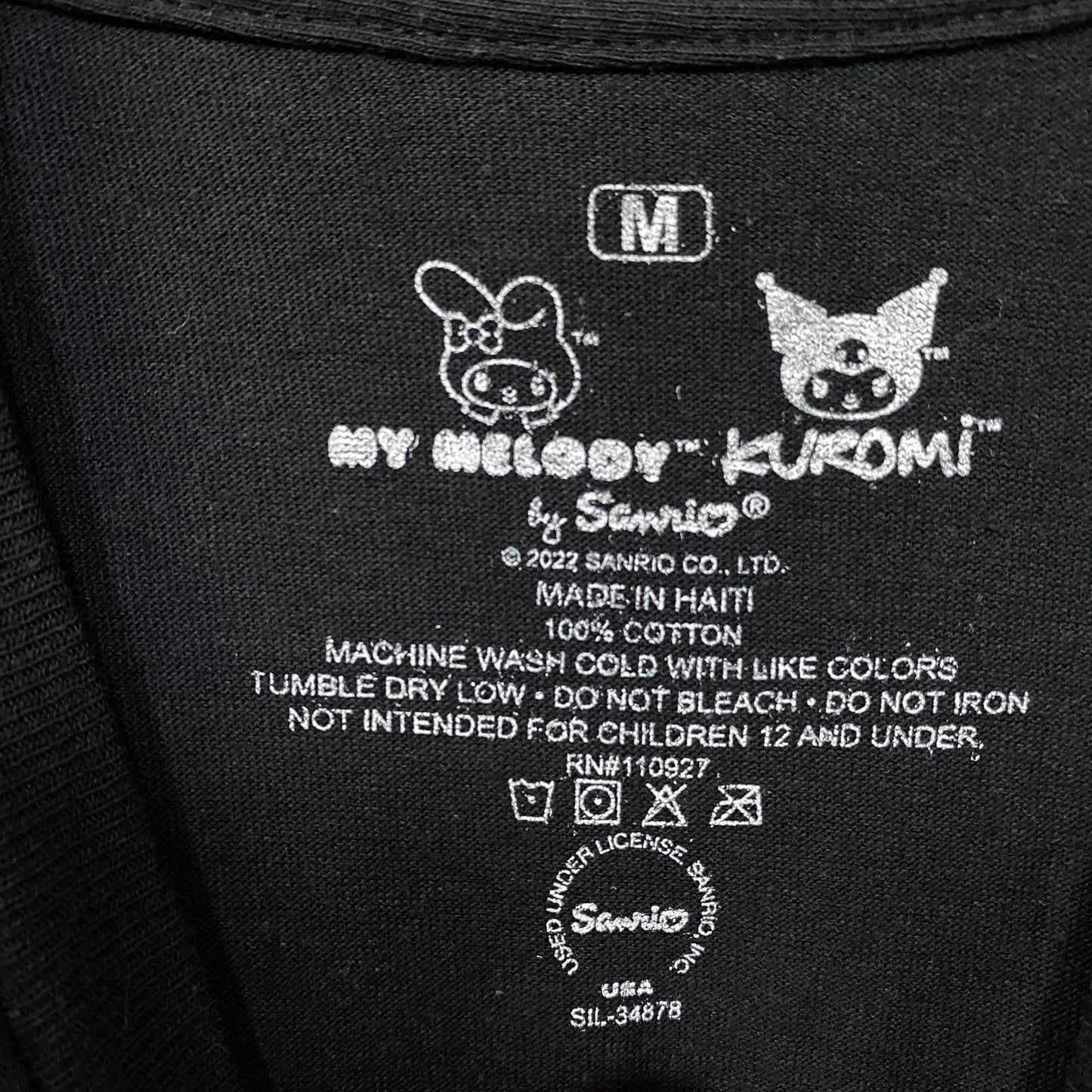 Sanrio Kuromi and My Melody Kawaii Graphic Design T-Shirt M