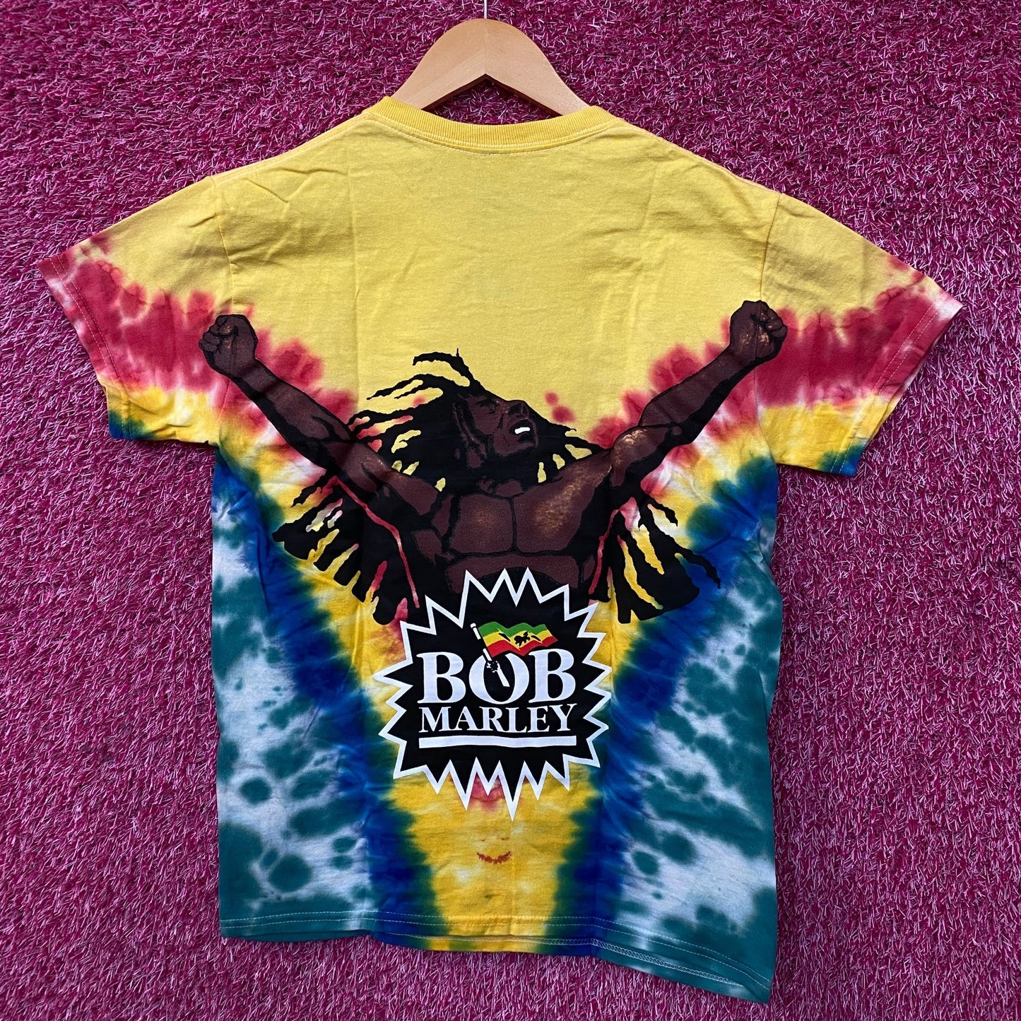 Zion Rootswear Bob Marley "Uprising" Tie-Dye Graphic T-Shirt Small