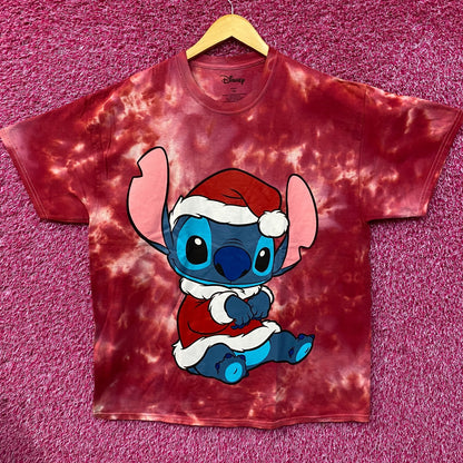 Disney Lilo & Stitch Christmas Santa Clause Stitch Tie Dye T-Shirt 1X