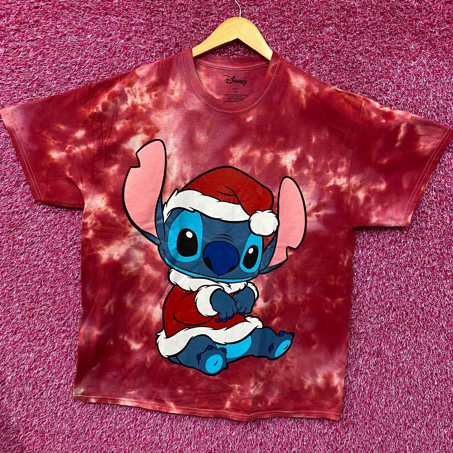 Disney Lilo & Stitch Christmas Santa Clause Stitch Tie Dye T-Shirt 1X